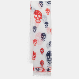 Alexander McQueen: Белый шарф  Skull
