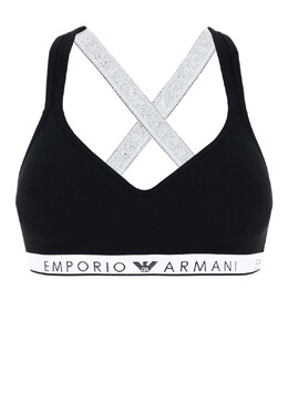 Emporio Armani Underwear: Чёрный бюстгальтер 