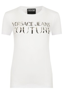 Versace Jeans Couture: Бежевая футболка 