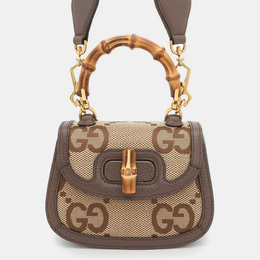 Gucci: Бежевая сумка  Bamboo
