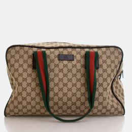 Gucci: Бежевая дорожная сумка 