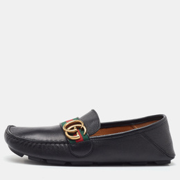 Gucci: Чёрные мокасины  GG Marmont