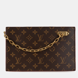 Louis Vuitton: Коричневый клатч 