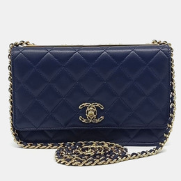 Chanel: Синяя сумка через плечо 