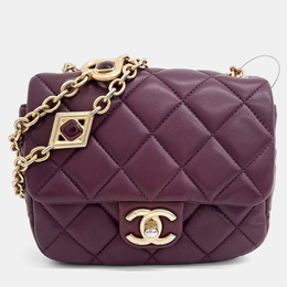 Chanel: Фиолетовая сумка через плечо 
