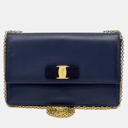 Salvatore Ferragamo: Синяя сумка через плечо 