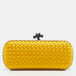 Bottega Veneta: Жёлтый клатч 