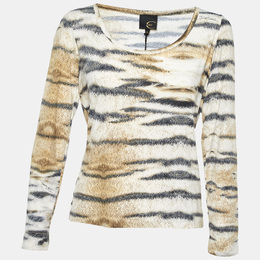 Just Cavalli: Бежевая футболка 