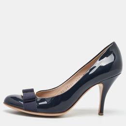 Salvatore Ferragamo: Голубые туфли  Vara Bow