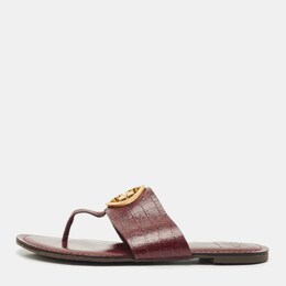 Tory Burch: Бордовые сандалии 