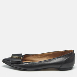Salvatore Ferragamo: Чёрные балетки  Vara Bow