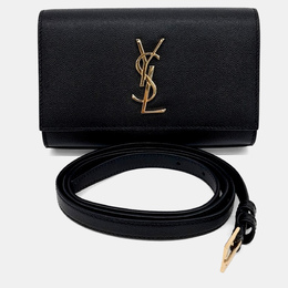Saint Laurent Paris: Чёрная поясная сумка  Kate