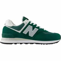 New Balance: Зелёные кроссовки  574