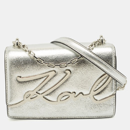 Karl Lagerfeld: Серебристая сумка  K/Signature