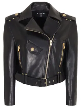 BALMAIN: Кожаная куртка 