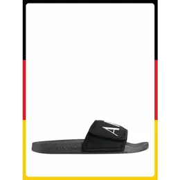 Armani Exchange: Чёрные шлёпанцы 