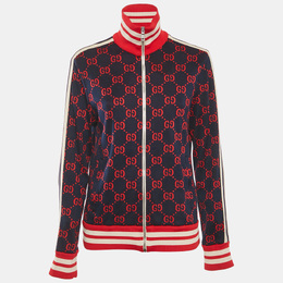 Gucci: Синяя куртка  GG