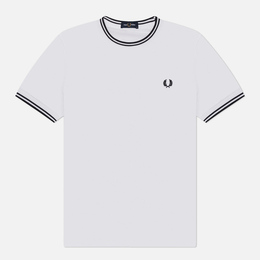 Fred Perry: Белая футболка  Twin Tipped