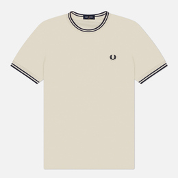 Fred Perry: Белая футболка  Twin Tipped