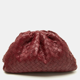 Bottega Veneta: Бордовая косметичка  Intrecciato