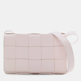 Bottega Veneta: Розовая сумка через плечо  Intrecciato