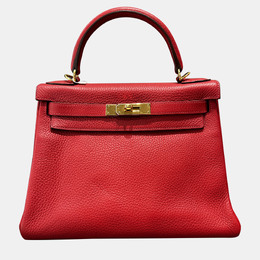 Hermes: Красная сумка  Kelly 28