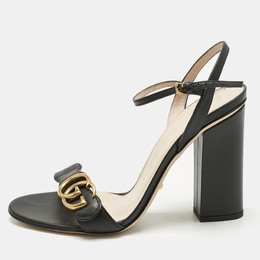 Gucci: Чёрные сандалии  GG Marmont