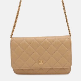 Chanel: Бежевый кошелёк 